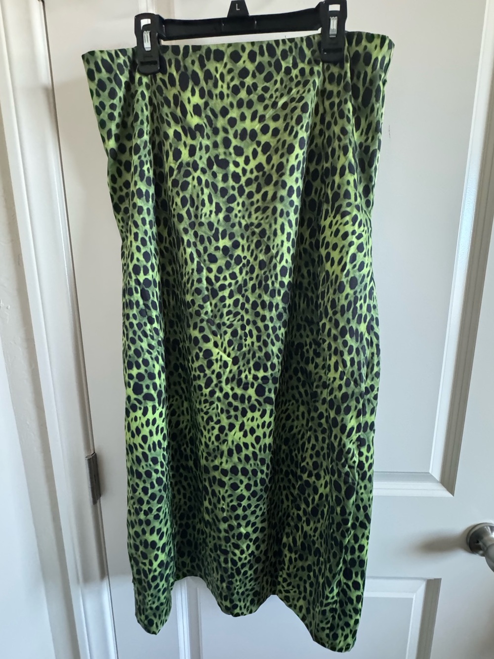 SHEIN Lime Green Leopard Print Skirt